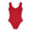 red swimsuit