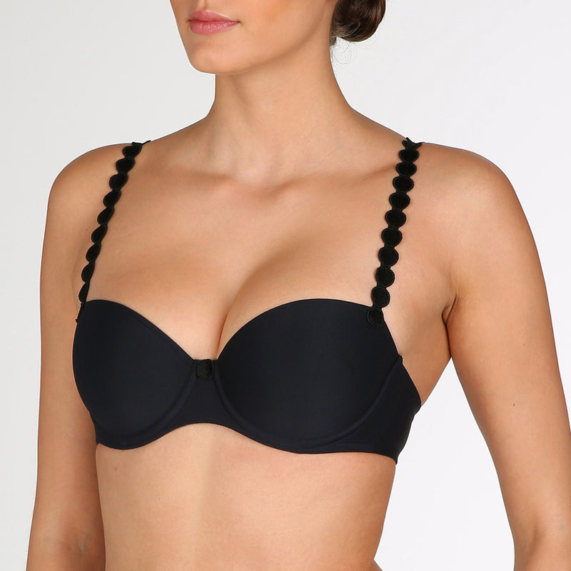 Tom balconette t-shirt bra Cup A - F side view, Charcoal