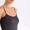 Ultralight spaghetti top detail, Black